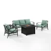 Kaplan 5pc Outdoor Sofa Set With Fire Table - Mist - Crosley