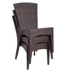New Castle Wicker Side Chair (Set Of 2) - Black/Brown - Safavieh -Outdoor Comfort Deals Store GUEST 3542ba90 f238 4b8b 9a90 c6532dd138b7