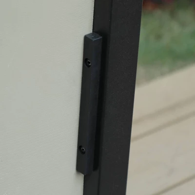 7pc Outdoor Dining Set With Swivel Chairs With Cushions & Faux Wood Table With Umbrella Hole - Captiva Designs 8 7pc Outdoor Dining Set With Swivel Chairs With Cushions & Faux Wood Table With Umbrella Hole - Captiva Designs - Image 8