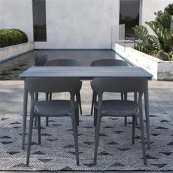 Novogratz April Steel Rectangular Indoor/Outdoor Dining Table -Outdoor Comfort Deals Store GUEST 376fac14 a2d8 4c02 928f ab77f187a12d