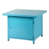 32" Square Aluminum 37000 BTUs Propane Fire Table With 2 Covers - Blue - Oakland Living