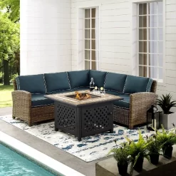 Bradenton 4pc Outdoor Wicker Sectional Set With Fire Table - Crosley -Outdoor Comfort Deals Store GUEST 388dd036 4a29 4a10 9225 86973889c9ee