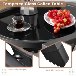 Costway 5PCS Patio Wicker Conversation Set Space Saving Cushions Chairs With Ottomans Table -Outdoor Comfort Deals Store GUEST 39246d0e 1f0b 4367 b280 472811139476