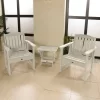 Lehigh 2pk Garden Chairs With 1 Folding Adirondack Side Table Whitewash - Highwood