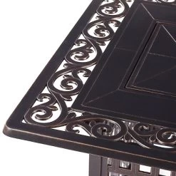 5pc Set With 48" Rectangular Outdoor Aluminum Fire Table & Four Swivel Rocking Chairs & Wind Blocker Lid - Oakland Living -Outdoor Comfort Deals Store GUEST 39e1ebb5 3245 4a55 9c13 ecbd9bf6f7fb 2