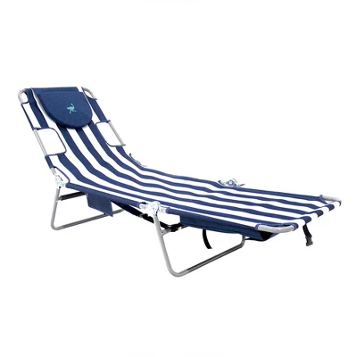 Everlast Ostrich Backpack Chaise Folding Lounge Chair W/4 Adjustable Position, Carrying Straps, Side Pocket And Storage Bag, Navy Stripe (3 Pack) 1 Everlast Ostrich Backpack Chaise Folding Lounge Chair W/4 Adjustable Position, Carrying Straps, Side Pocket And Storage Bag, Navy Stripe (3 Pack)