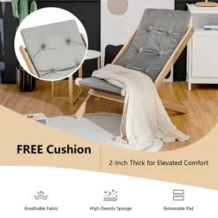Costway Set Of 4 Foldable Wood Sling Beech Chairs W/ 3 Adjustable Positions&Free Cushion -Outdoor Comfort Deals Store GUEST 3b1f0f20 d5e7 443e 8901 86636d8afd9f