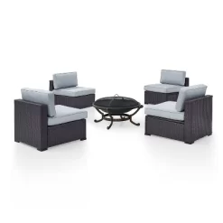 Biscayne 5pc Outdoor Wicker Conversation Set With 4 Armless Chairs & Fire Pit - Mist - Crosley 11 Biscayne 5pc Outdoor Wicker Conversation Set With 4 Armless Chairs & Fire Pit - Mist - Crosley -Outdoor Comfort Deals Store GUEST 3b393e0f 4e0b 4458 a457 ee070c7a8489