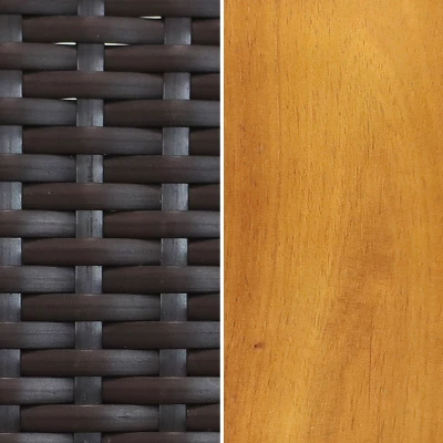 Sunnydaze Decor Sunnydaze Julian 5pc Resin Wicker And Acacia Wood Outdoor Patio Dining Set 6 Sunnydaze Decor Sunnydaze Julian 5pc Resin Wicker And Acacia Wood Outdoor Patio Dining Set - Image 6