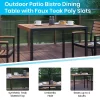 Emma And Oliver 35" Square All-Weather Faux Teak Patio Dining Table With Steel Frame - Seats 4