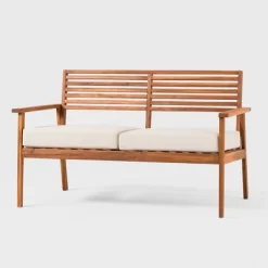 Saracina Home Mid-Century Modern Slatted Acacia Outdoor Bench -Outdoor Comfort Deals Store GUEST 3cae66e5 3d94 49b5 a793 35599570fee6