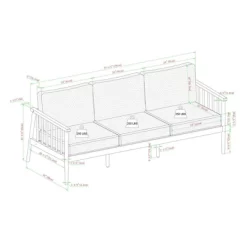 Saracina Home Modern Boho Eucalyptus Outdoor Spindle Sofa With Cushions -Outdoor Comfort Deals Store GUEST 3d8e4406 bf24 47ef b778 46137a40d20d