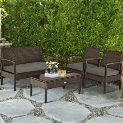 Costway 8PCS Rattan Patio Conversation Set Outdoor Furniture Set Garden W/Cushion -Outdoor Comfort Deals Store GUEST 3da0d9d1 1b2b 4a06 9398 a2fe9f8fb30b