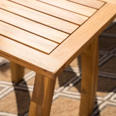 Cayo 3pc Acacia Wood Outdoor Patio Rocking Chair Chat Set - Natural/Cream - Christopher Knight Home 3 Cayo 3pc Acacia Wood Outdoor Patio Rocking Chair Chat Set - Natural/Cream - Christopher Knight Home - Image 3