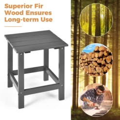 Costway 3PCS Patio Adirondack Chair Side Table Set Solid Wood Garden Deck Grey -Outdoor Comfort Deals Store GUEST 3e2910f4 d4b2 4fd5 979d 7b6a7b70ef29