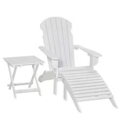 Outsunny 3-Piece Folding Adirondack Chair Set With Ottoman And Side Table, Outdoor Wooden Accent Furniture Fire Pit Lounge Chairs For Patio -Outdoor Comfort Deals Store GUEST 3eaa204d cdaf 43f0 89be 2753873795f6