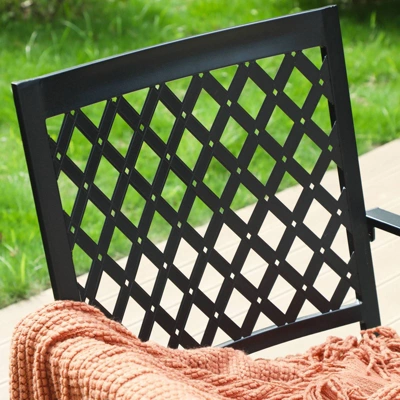 2pk Outdoor Steel Stackable Dining Chairs - Captiva Designs 2 2pk Outdoor Steel Stackable Dining Chairs - Captiva Designs - Image 2