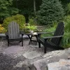 Westport 3pc Set With Adirondack Chairs & Folding Side Table - Black - Highwood