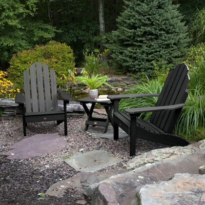 Westport 3pc Set With Adirondack Chairs & Folding Side Table - Black - Highwood 1 Westport 3pc Set With Adirondack Chairs & Folding Side Table - Black - Highwood