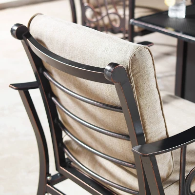 5pc Set With 42" Square Outdoor Aluminum Fire Table & Four Chairs - Oakland Living 14 5pc Set With 42" Square Outdoor Aluminum Fire Table & Four Chairs - Oakland Living - Image 14