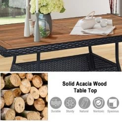 Costway 10 PCS Patio Rattan Dining Set Rectangular Wood Top Tables Cushioned Chair Garden -Outdoor Comfort Deals Store GUEST 400e9b5b bed6 4ae4 83c0 5296e350a2d6