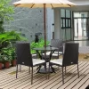 Costway 4PCS Patio Wicker Rattan Dining Chairs Cushioned Seats Armrest Garden