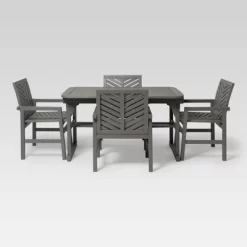 5pc Slatted Extendable Acacia Wood Patio Dining Set - Saracina Home -Outdoor Comfort Deals Store GUEST 4289a56f 8003 4af7 a5a6 564d290fc70b