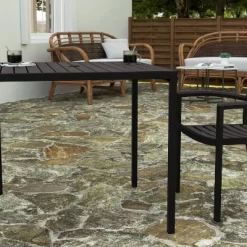 Merrick Lane Faux Teak Outdoor Dining Table With Powder Coated Steel Frame And Umbrella Hole -Outdoor Comfort Deals Store GUEST 42ce767c e3ff 4150 9ae9 70f936b92316