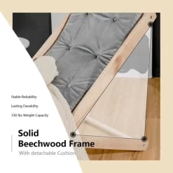 Costway Foldable Wood Beach Sling Chair 3-Position Adjustable Beech Chair W/Free Cushion -Outdoor Comfort Deals Store GUEST 43838d47 cda7 4ba7 9fc0 8b109d49d3a0