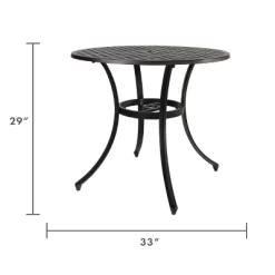 Kinger Home 34-inch Patio Outdoor Dining Table With Umbrella Hole, Cast Aluminum Patio Dining Furniture Table, Brown -Outdoor Comfort Deals Store GUEST 43b7fa51 b6b1 4cb4 8614 3f0319ad4f52