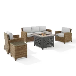 Bradenton 5pc Outdoor Wicker Conversation Set With Fire Table - Crosley -Outdoor Comfort Deals Store GUEST 43d6a240 8422 4575 943d 76ab4475f0ae