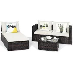 Tangkula 5-Piece Patio Rattan Conversation Set Ourdoor Sectional Cushioned Sofa With Table -Outdoor Comfort Deals Store GUEST 4425bfe3 92a6 4136 b8f9 53f6f21af9eb