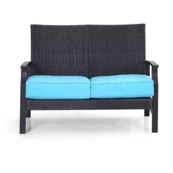 Rattan Wicker Patio Loveseat - Captiva Designs