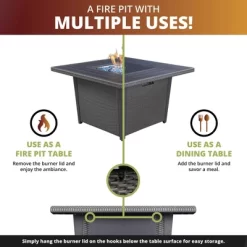 Kinger Home Ethan 5-Piece Rattan Wicker Propane Fire Pit Set With An Aluminum Frame -Outdoor Comfort Deals Store GUEST 451d9502 c508 4b50 89cf 667fc7f47509