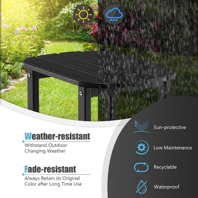 Costway 18'' Patio Adirondack Side Table Weather Resistant HDPE Garden Grey/Black 6 Costway 18'' Patio Adirondack Side Table Weather Resistant HDPE Garden Grey/Black - Image 6