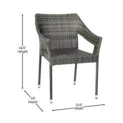 Emma And Oliver All-Weather Indoor/Outdoor Stacking Patio Dining Chair With Steel Frame And Weather Resistant PE Rattan -Outdoor Comfort Deals Store GUEST 46820a59 d0f6 4e4d 8c27 1579e30e6acf