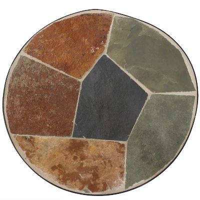 Sunnydaze Decor Sunnydaze Indoor/Outdoor Steel Frame Decorative Slate Tile Top Side Table - 12" 2 Sunnydaze Decor Sunnydaze Indoor/Outdoor Steel Frame Decorative Slate Tile Top Side Table - 12" - Image 2