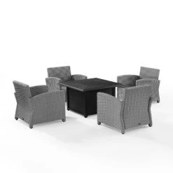 Bradenton 5pc Wicker Conversation Set With Fire Table - Gray - Crosley 17 Bradenton 5pc Wicker Conversation Set With Fire Table - Gray - Crosley -Outdoor Comfort Deals Store GUEST 478112d7 cfe2 4ee4 bf11 4cca7ccdfee6