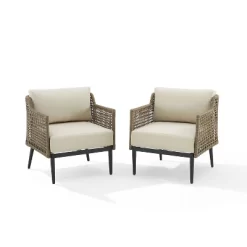 Southwick 2pk Outdoor Wicker Armchairs - Cream/Light Brown - Crosley -Outdoor Comfort Deals Store GUEST 47c1e114 a928 4853 8942 b09e9cd16e8b