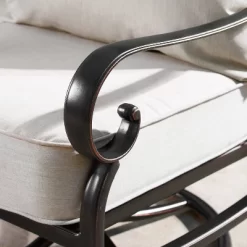 5pc Set With 44" Round Outdoor Aluminum Fire Table & Four Swivel Rocking Chairs & Wind Blocker Lid - Oakland Living -Outdoor Comfort Deals Store GUEST 4802193c 55b0 4b49 b4ff 3728e316621d 1