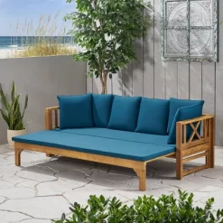 Long Beach Acacia Wood Extendable Patio Daybed Sofa Teak - Christopher Knight Home -Outdoor Comfort Deals Store GUEST 48222d1b 0645 472b bc41 4be12e2a99d6