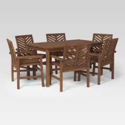 7pc Slatted Chevron Acacia Patio Dining Set - Saracina Home 24 7pc Slatted Chevron Acacia Patio Dining Set - Saracina Home -Outdoor Comfort Deals Store GUEST 4871da67 cad9 4005 bad1 36caadb12835