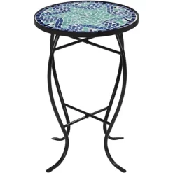 Teal Island Designs Black Round Outdoor Accent Side Tables 14" Wide Set Of 2 Blue Wave Mosaic Tabletop Front Porch Patio Home House 8 Teal Island Designs Black Round Outdoor Accent Side Tables 14" Wide Set Of 2 Blue Wave Mosaic Tabletop Front Porch Patio Home House -Outdoor Comfort Deals Store GUEST 48958305 d313 4bcf be1c 408dc739ac55