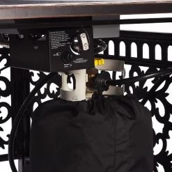 5pc Set With 48" Rectangular Outdoor Aluminum Fire Table & Four Swivel Rocking Chairs & Wind Blocker Lid - Oakland Living -Outdoor Comfort Deals Store GUEST 4899c095 98b2 4540 9073 b6c68de78e77 2