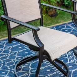 5pc Outdoor Dining Set With Swivel Sling Chairs & Metal Slat Square Table With 1.57" Umbrella Hole - Captiva Designs -Outdoor Comfort Deals Store GUEST 492981fd 550d 4d64 bacf 4d7aa227b28f