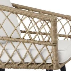 Haven Way 3pc Hermosa X-Design Aluminum & Wicker Outdoor Small Space Chat Set Tan/Black/White -Outdoor Comfort Deals Store GUEST 49f45a32 15f1 4b63 9c2b 520492958ed0