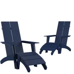 Flash Furniture Set Of 2 Sawyer Modern All-Weather Poly Resin Wood Adirondack Chairs With Foot Rests -Outdoor Comfort Deals Store GUEST 4a15f4be af89 40be 95e4 80dc1fe3077f 1
