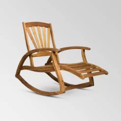 Sunview 2pk Acacia Wood Recliner Rocking Chairs - Teak - Christopher Knight Home
