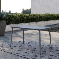 Novogratz April Steel Rectangular Indoor/Outdoor Dining Table