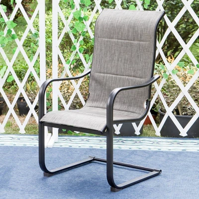 5pc Patio Set With Steel Table With 2" Umbrella Hole & Padded Sling C-Spring Arm Chairs - Captiva Designs 8 5pc Patio Set With Steel Table With 2" Umbrella Hole & Padded Sling C-Spring Arm Chairs - Captiva Designs - Image 8